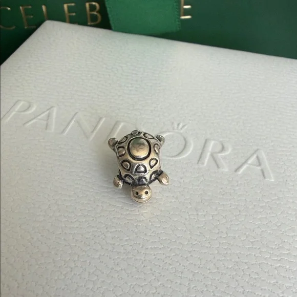 Pandora SILVER Turtle Charm VINTAGE RETIRED - Picture 2 of 3